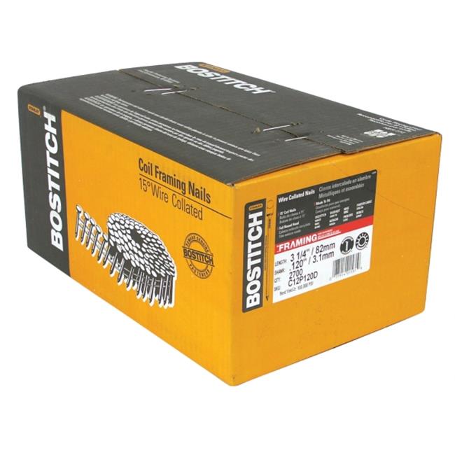 Stanley Bostitch C12P120D 2 700 Count 3.25 in. Smooth Shank 15 degrees Coil F...