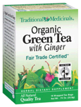 Picture of Traditional Medicinals 0951533 Organic Green Tea with Ginger  16 Wrapped Tea Bags  0.74 oz - 20.8 g - 16 Bag