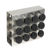 Picture of Prodyne Stainless Steel Spice Rack 12Bottle Black Lid - M912