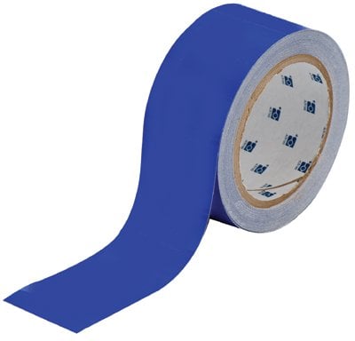 Floor Marking Tape, Polyester, No Legend, Blue, 2 in W., 8 mil Thickness