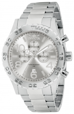 Picture of Invicta 1269 Mens Sport Ocean Japanese TMI VD52 Quartz Chronograph in All Stainless Steel on Bracelet With a Silver Dial Watch
