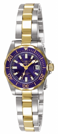 Picture of Invicta 7064 Invicta Signature Ladies Sapphire Diver on a Stainless Steel TT bracelet and Blue Dial Watch