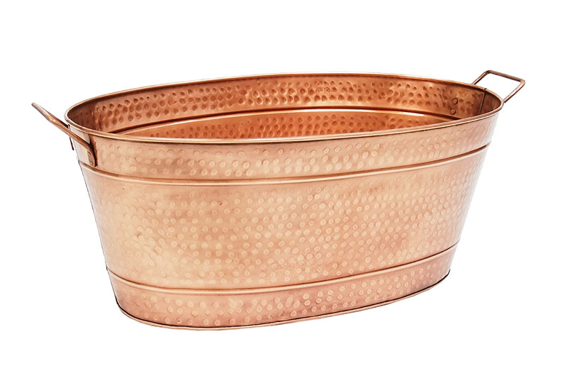 Picture of Achla C-55C Large Oval Steel Tub with Copper Plated Finish