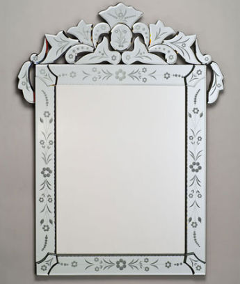 Picture of Afina Corporation RM-103 26X36 RECTANGULAR CUT GLASS & ETCHED - RADIANCE TRADITIONAL CABINET FRAME