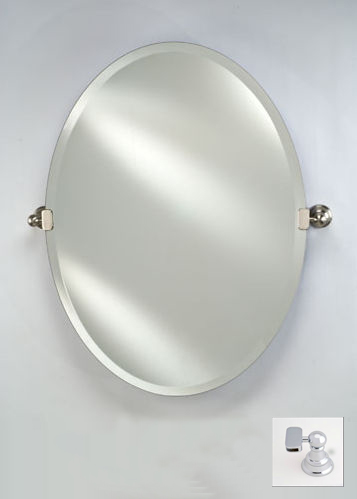Picture of Afina Corporation RM-326-CR-T 18X26 OVAL FRAMELESS WITH TILT BRACKETS POLISHED CHROME TRADITIONAL BRACKETS