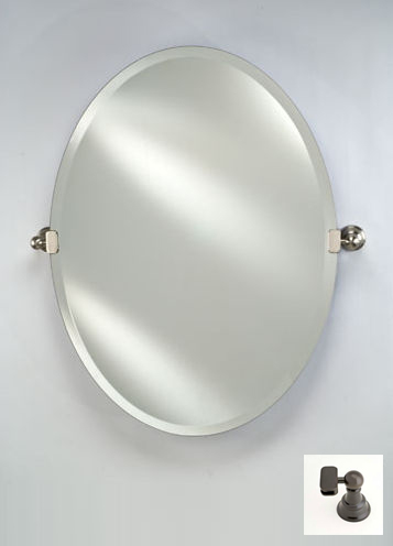 Picture of Afina Corporation RM-326-OB-T 18X26 OVAL FRAMELESS WITH TILT BRACKETS OIL RUBBED BRONZE TRADITIONAL BRACKETS