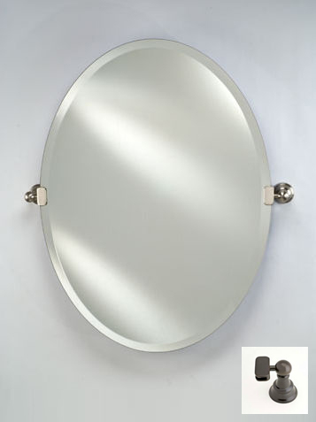 Picture of Afina Corporation RM-332-OB-T 24X34 OVAL FRAMELESS WITH TILT BRACKETS OIL RUBBED BRONZE TRADITIONAL BRACKETS