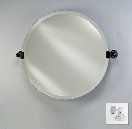 Picture of Afina Corporation RM-418-CR-T 18 in. ROUND FRAMELESS WITH TILT BRACKETS POLISHED CHROME TRADITIONAL BRACKETS