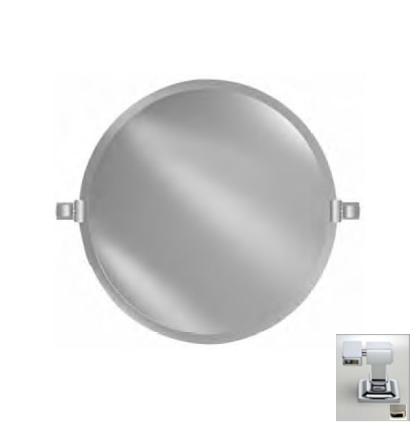 Picture of Afina Corporation RM-418-SN-C 18 in. ROUND FRAMELESS WITH TILT BRACKETS SATIN NICKEL CONTEMPORARY BRACKETS