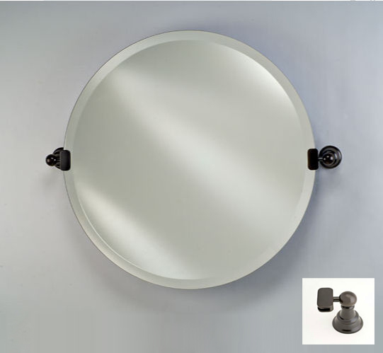 Picture of Afina Corporation RM-418-OB-T 18 in. ROUND FRAMELESS WITH TILT BRACKETS OIL RUBBED BRONZE TRADITIONAL BRACKETS