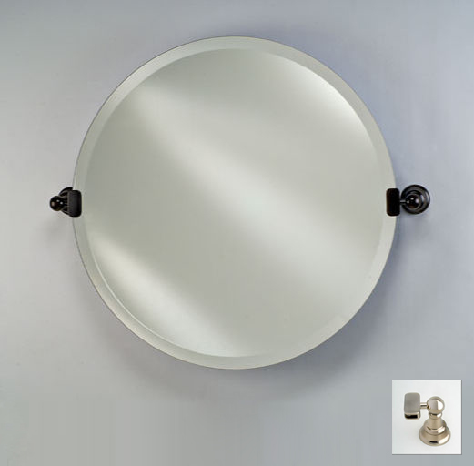 Picture of Afina Corporation RM-424-SN-T 24 in. ROUND FRAMELESS WITH TILT BRACKETS SATIN NICKEL TRADITIONAL BRACKETS