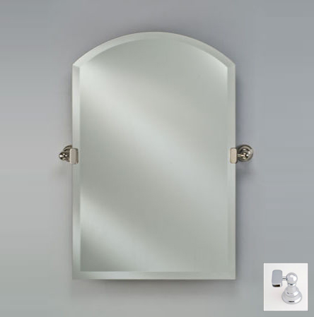 Picture of Afina Corporation RM-525-CR-T 16X25 ARCH TOP FRAMELESS WITH TILT BRACKETS POLISHED CHROME TRADITIONAL BRACKETS