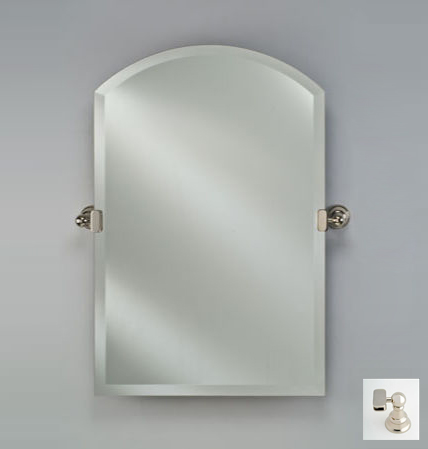 Picture of Afina Corporation RM-525-PN-T 16X25 ARCH TOP FRAMELESS WITH TILT BRACKETS POLISHED NICKEL TRADITIONAL BRACKETS