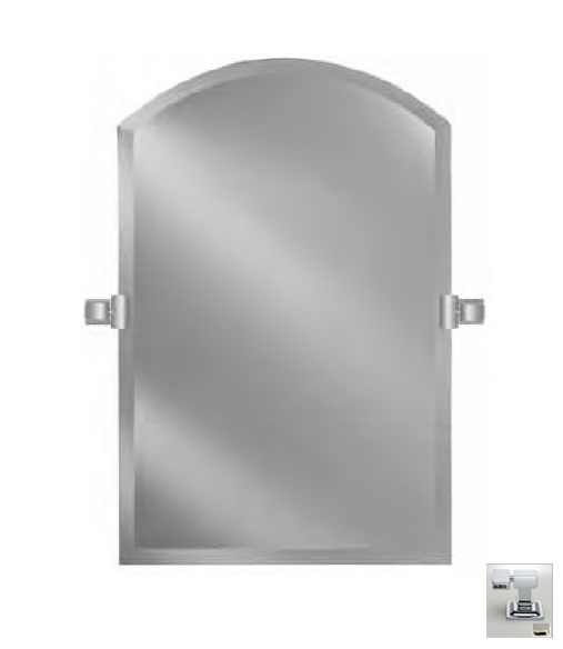 Picture of Afina Corporation RM-525-PN-C 16X25 ARCH TOP FRAMELESS WITH TILT BRACKETS POLISHED NICKEL CONTEMPORARY BRACKETS