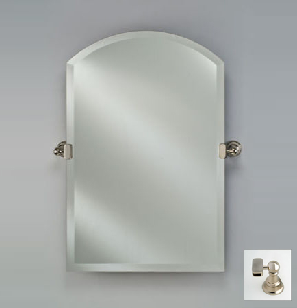 Picture of Afina Corporation RM-525-SN-T 16X25 ARCH TOP FRAMELESS WITH TILT BRACKETS SATIN NICKEL TRADITIONAL BRACKETS