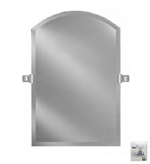 Picture of Afina Corporation RM-525-SN-C 16X25 ARCH TOP FRAMELESS WITH TILT BRACKETS SATIN NICKEL CONTEMPORARY BRACKETS
