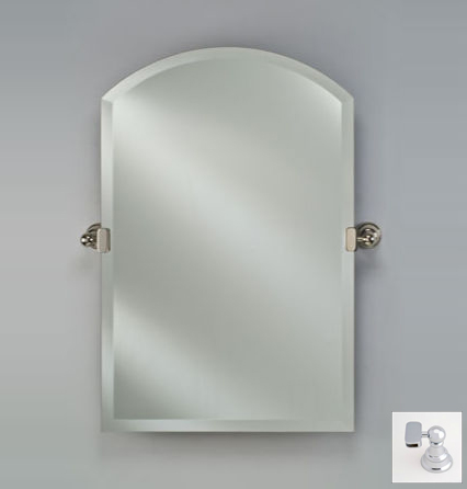 Picture of Afina Corporation RM-530-CR-T 20X30 ARCH TOP FRAMELESS WITH TILT BRACKETS POLISHED CHROME TRADITIONAL BRACKETS