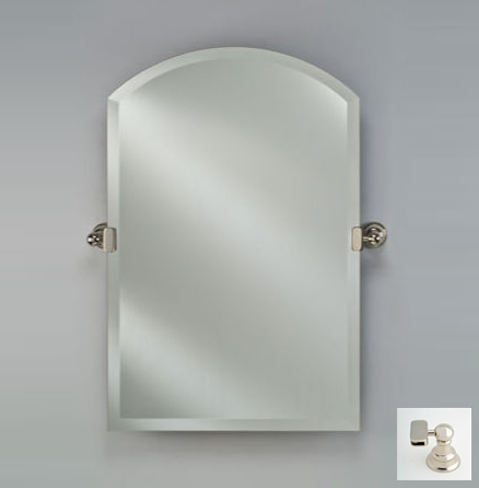 Picture of Afina Corporation RM-530-PN-T 20X30 ARCH TOP FRAMELESS WITH TILT BRACKETS POLISHED NICKEL TRADITIONAL BRACKETS