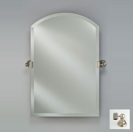Picture of Afina Corporation RM-530-SN-T 20X30 ARCH TOP FRAMELESS WITH TILT BRACKETS SATIN NICKEL TRADITIONAL BRACKETS