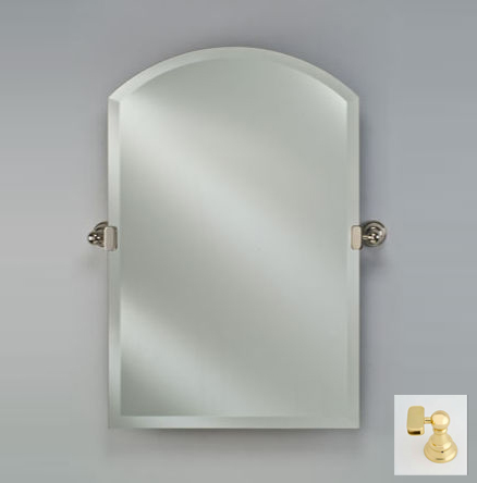 Picture of Afina Corporation RM-535-BR-T 24X35 ARCH TOP FRAMELESS WITH TILT BRACKETS POLISHED BRASS TRADITIONAL BRACKETS