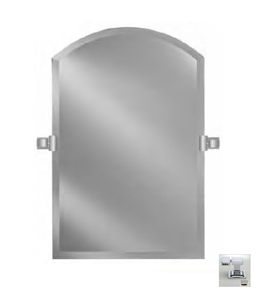 Picture of Afina Corporation RM-535-PN-C 24X35 ARCH TOP FRAMELESS WITH TILT BRACKETS POLISHED NICKEL CONTEMPORARY BRACKETS