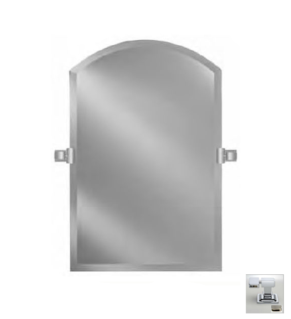 Picture of Afina Corporation RM-535-SN-C 24X35 ARCH TOP FRAMELESS WITH TILT BRACKETS SATIN NICKEL CONTEMPORARY BRACKETS