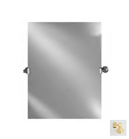 Picture of Afina Corporation RM-616-BR-T 16X26 RECTANGULAR FRAMELESS WITH TILT BRACKETS POLISHED BRASS TRADITIONAL BRACKETS