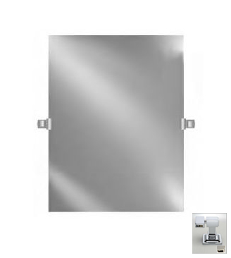 Picture of Afina Corporation RM-620-PN-C 20X26 RECTANGULAR FRAMELESS WITH TILT BRACKETS POLISHED NICKEL CONTEMPORARY BRACKETS