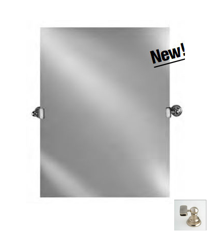 Picture of Afina Corporation RM-616-P-SN-T 16X26 RECTANGULAR FRAMELESS POLISHED EDGE WITH TILT SATIN NICKEL TRADITIONAL BRACKETS