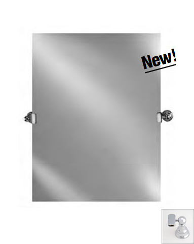Picture of Afina Corporation RM-620-P-CR-T 20X26 RECTANGULAR FRAMELESS POLISHED EDGE WITH TILT POLISHED CHROME TRADITIONAL BRACKETS