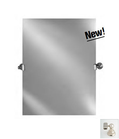 Picture of Afina Corporation RM-620-P-PN-T 20X26 RECTANGULAR FRAMELESS POLISHED EDGE WITH TILT POLISHED NICKEL TRADITIONAL BRACKETS