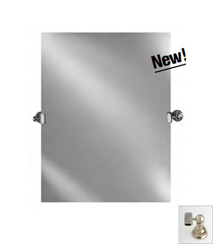 Picture of Afina Corporation RM-620-P-SN-T 20X26 RECTANGULAR FRAMELESS POLISHED EDGE WITH TILT SATIN NICKEL TRADITIONAL BRACKETS