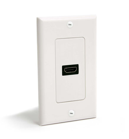 Single Outlet Female HDMI Wall Plate White