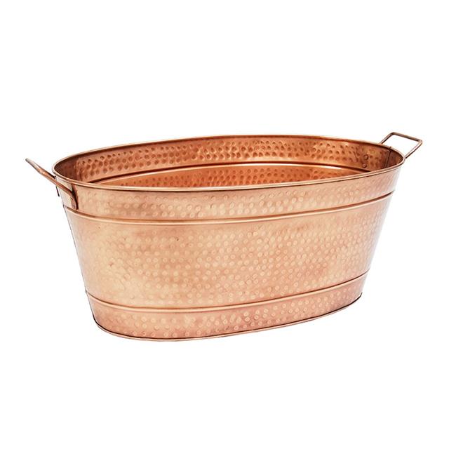 Achla C-55C Large Oval Steel Tub with Copper Plated Finish