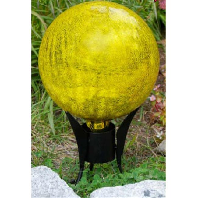 Achla G10-Y-C Gazing Globe 10 in. Lemon Drop Crackle
