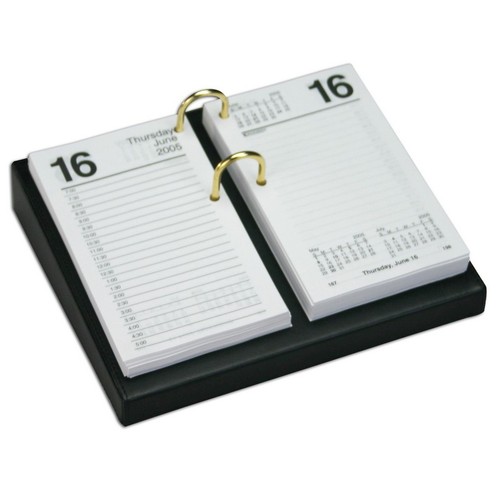 Picture of Dacasso A1041 Black Leather 3.5 in. x 6 in. Desktop Calendar Holder - Silver Bolts