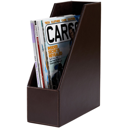 Picture of Dacasso A3682 Dark Brown Bonded Leather Magazine Rack