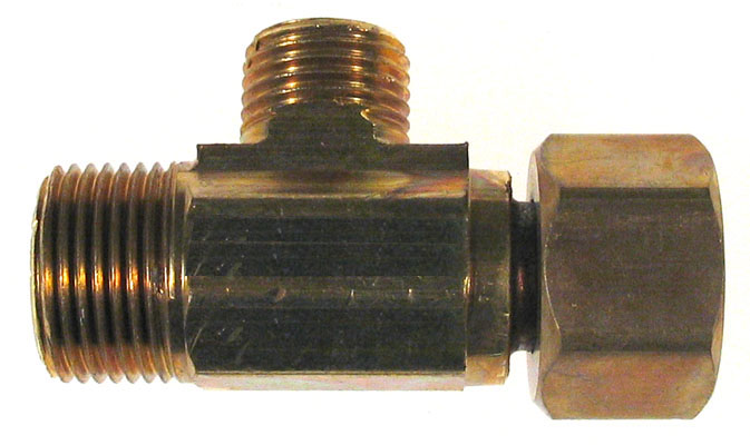 38 in. X .25 in. Brass Low Lead Tee Angle & Straight Sto