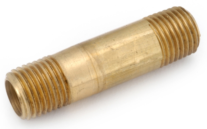 Anderson Metals 38300-0240 .13 in. X 4 in. Low Lead Brass Nipple - Pack of 5