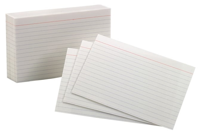 100 Count 4 in. x 6 in. White Ruled Index Cards