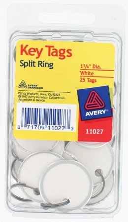 Picture of Avery 11027 Split Ring Key Tags - Pack of 6