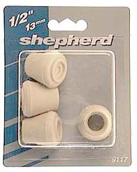 9118 4 Count .63 in. White Rubber Leg Tips