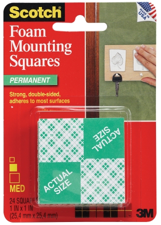 Picture of 3m 111-24 24 Count 1 in. X 1 in. Scotch Mounting Squares