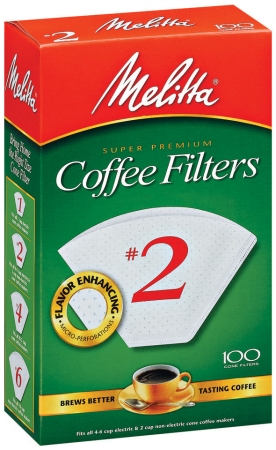 Picture of Melitta 622712 100 Count No. 2 White Cone Coffee Filters