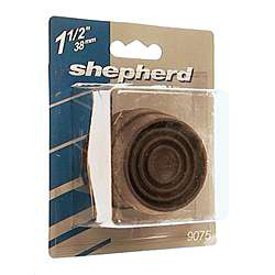 9077 4 Count 1.75 in. Brown Round Cushioned Rubber Caster Cups -  Shepherd