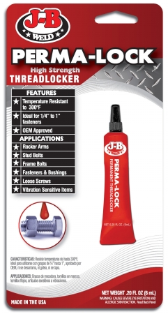 J-B Weld Perma Lock 0.2oz Red High Strength Threadlocker - 27106
