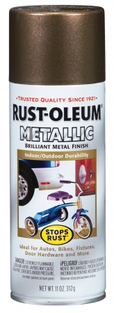 Rustoleum 7274-830 12 Oz Antique Brass Metallic Stops Rust Spray Paint