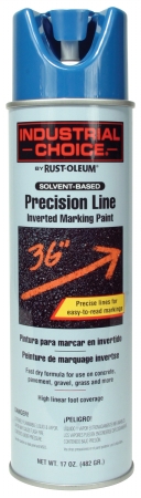 Picture of Rustoleum 203022 17 Oz Caution Blue Precision-Line Inverted Marking Paint Aeroso 