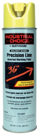 Picture of Rustoleum 203025 17 Oz High Visibility Yellow Precision-Line Inverted Marking Pa - Case of 6