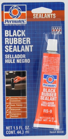 Permatex Black Rubber Sealant High-Strength Waterproof 1.5 oz Tube (80338)